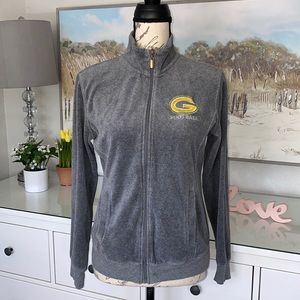 HP🎉Grambling State University Football Gray Velour Zip Up Womens Jacket💛 Large